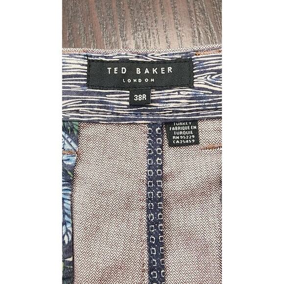Ted Baker London Pants Mens 38R Flat Front Mid Rise Straight Leg Trousers Cotton - Picture 5 of 11